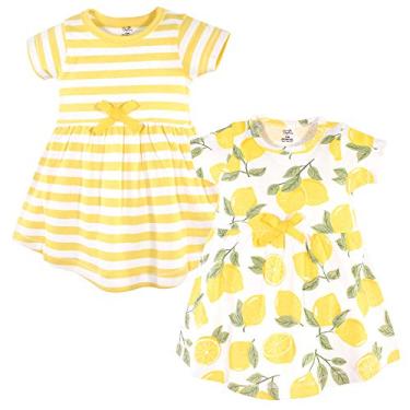 Imagem de Touched by Nature Vestidos femininos de manga comprida de algodão orgânico tamanho único, Limoeiro de manga curta para bebês, 9-12 Meses