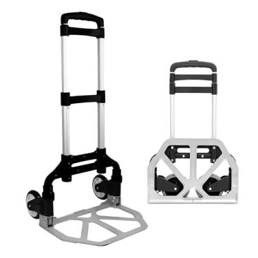 Imagem de Carrinho de Mão Dobrável 70Kg com 2 Rodas para Transporte de Carga – Ideal para Armazém, Caixas e Pesos