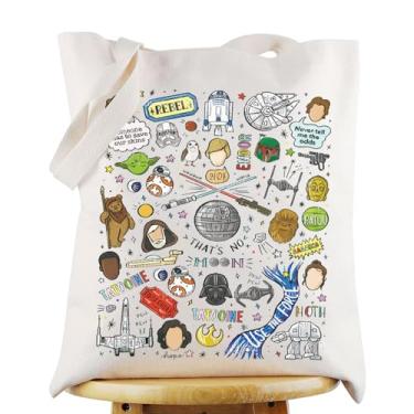 Imagem de G2TUP Bolsa de ombro Star Movie Canvas Princess Leia Fans Gift That's No Moon Death Star Bolsa de ombro Darth Vader Merch, That's No Moon Tg, Large