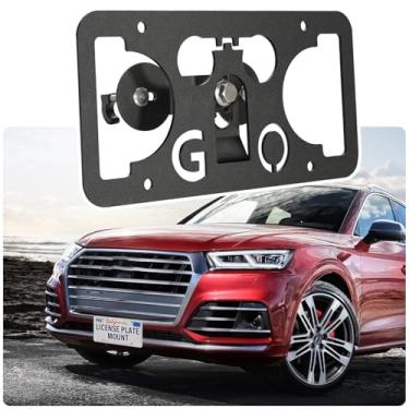 Imagem de Suporte de placa de licença sem broca compatível com Audi SQ5 8R 2014-2017 grade frontal suporte de para-choque suporte de moldura de etiqueta de carro acessórios adaptadores anti-roubo