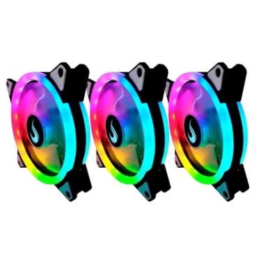 Imagem de Kit Cooler FAN com 3 Unidades Rise Mode Energy, 120mm, ARGB LED, 5V - FN-02-RGB-5V