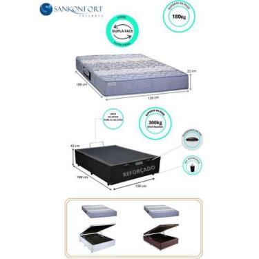 Imagem de Conj. Colchão Sankonfort Protege Ortopedico Casal 138x188x22 c/ Cama B