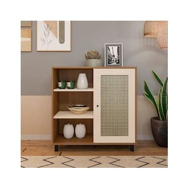 Imagem de Buffet Artely Móveis Charlote 80x80cm 1 Porta Reversível 3 Nichos Cinamomo Off White