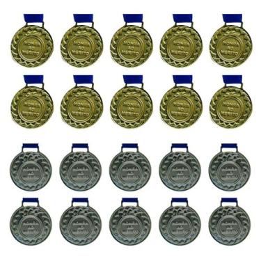 Imagem de Kit C/10 Medalhas de Ouro + 10 Medalhas de Prata M30 Crespar