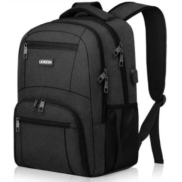 Imagem de Mochila Liokesa Black Water Resistant com carregador USB 30L