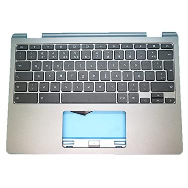 Imagem de Teclado portátil cinza PalmRest & BR para multilaser Chromebook M11C PC901 WBM14L16PA-732 530400040503 8444070300050 002-14L16LHE01 S0E-NCB1351 Brasil BR NO Touchpad