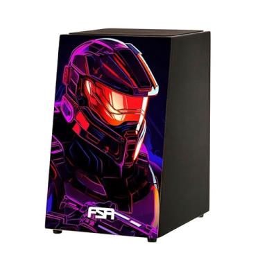 Imagem de Cajon FSA Instrumento de Percussão Profissional Feito à Mão - Graves Profundos, Som de Caixa Nítido, Madeira Brasileira, Design Ergonômico de Inclinação FTS7005 STEEL