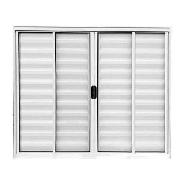 Imagem de Veneziana 100x100 6 Folhas – Alumínio Branco – Linha 18 Modular