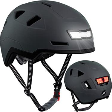 Imagem de XNITO Capacete de bicicleta com luzes LED – Capacete de bicicleta urbano para adultos, homens e mulheres – Certificado duplo CPSC e NTA-8776 – E-Bikes, Scooters, One Wheel, Commuter, Mountain