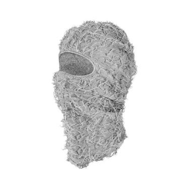 Imagem de Gorro De Malha Com Máscara De Esqui Camuflada Quente À Prova De Vento 
