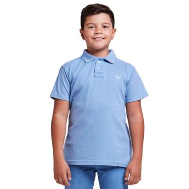 Imagem de Camisa Polo Infantil Menino Manga Curta Algodão - Daze Modas, Azul, 08