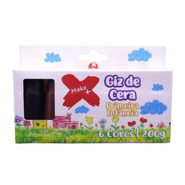 Imagem de Giz de Cera Infantil Primeira Infância Colorido 6 Cores Jumbo - Make+