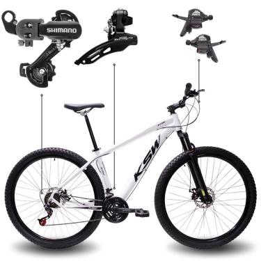 Imagem de Bicicleta Aro 29 Bike Ksw Xlt Shimano Freio Hidráulico 21 Marchas Branco -ad Preto 17