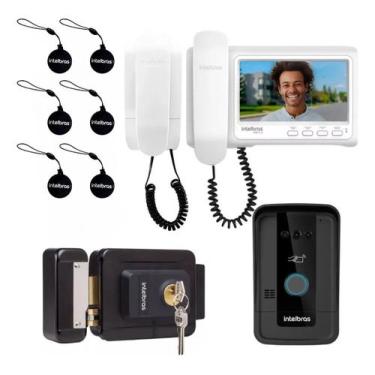 Imagem de Kit Videoporteiro Intelbras IVR 7 ID com Extensão de Áudio, Fechadura 
