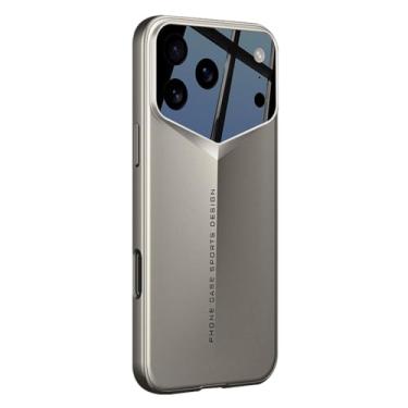 Imagem de FWYANZH Capa para iPhone 17 Pro Max/17 Pro, proteção total de lente fina à prova de choque capa traseira elegante PC Business Shell, cinza, 17 Pro Max