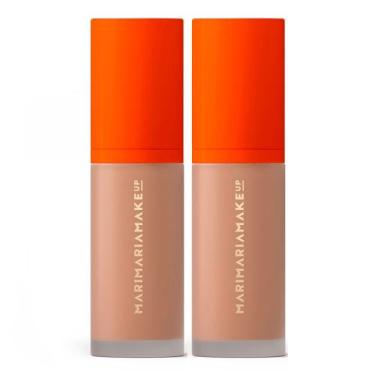 Imagem de Kit 2 Base e Corretivo Matte Mari Maria Velvet Skin Cor Amendoa 25g