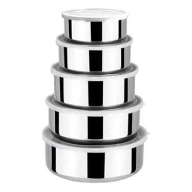 Imagem de Conjunto 5 Potes Herméticos Bavaria Com Tampa - Inox