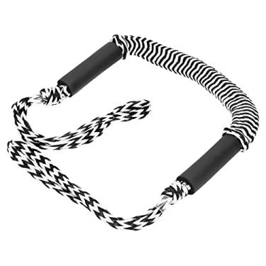 Imagem de Domary Linha de Dock, Corda Elástica de Bungee para Barco Marinho Com Tubo de Flutuabilidade de Espuma (Preto e branco corrugado)