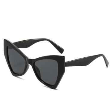 Imagem de Óculos de sol retrô fashion com estampa de leopardo, gradiente, olho de gato, feminino, luxuoso, todos os modelos, masculino, UV400 (preto)