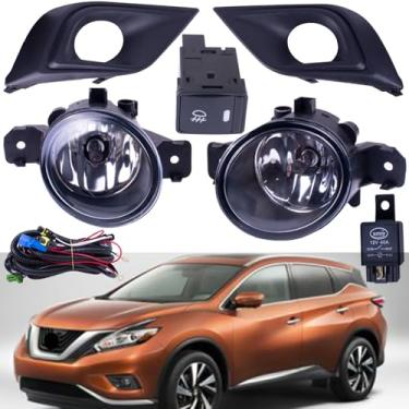 Imagem de Tiny Force Kit de par de lâmpadas de faróis de neblina compatível com Nissan Murano 2015-2018 com tampa + interruptor + fiação. Substitui NI1039137 620745AA2A 622565AA0A NI1038137 NI2592122 261509B91C