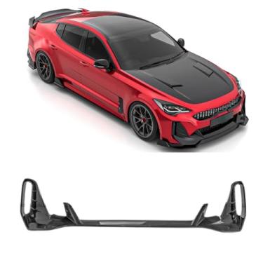 Imagem de Verdadeira fibra de carbono carro dianteiro traseiro asa lateral saia lábio modificação compatível com Stinger SW Style Bumper Protector Corner Trim (para-choque dianteiro lábio para cima)