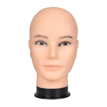 Imagem de predolo Cabeça de manequim careca masculina, cabeça de exibição de peruca, chapéu de treinamento de cosmetologia, capacete, óculos de exposição, suporte de, Style a