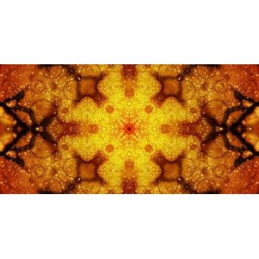 Imagem de Quadro Decorativo com Estampa Cyan Mandala Concentric Flower Bloody Red 50 x 50 Vinil 3 unidades