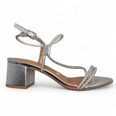 Imagem de Sandalia Vizzano Salto Metalizada Brilho Strass 6291.1175