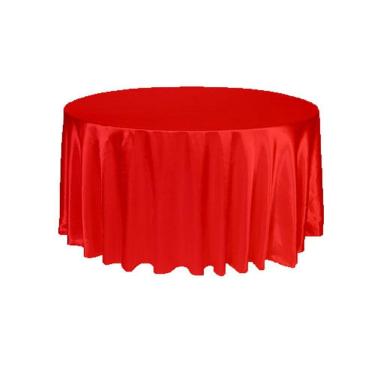 Imagem de Kit 10 Toalha De Mesa Redonda Cetim Seda Vermelho 1,50M