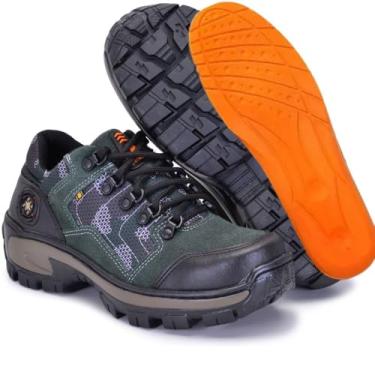 Imagem de Tênis Coturno Cano Baixo Masculino Tratorado Outdoor De Couro Legítimo Costura Reforçada (Camuflado, BR, Adulto, Numérico, 41)