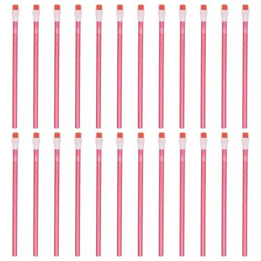 Imagem de PATIKIL Lápis HB, pacote com 24 lápis hexagonais grafite redondo de madeira fina de 7 mm com borracha para escritório, desenho, mão pequena, vermelho