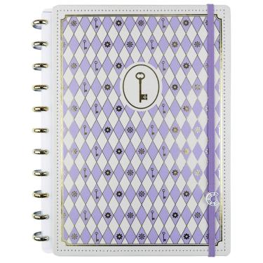 Imagem de Caderno Inteligente Isa Akkari Purple Key Tamanho Grande Capa Dura 11 M Discos Universitário Escolar