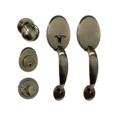 Imagem de Fechadura Blim Blim De Porta Dupla Retrô Alça Dupla Antique - Cia Do P