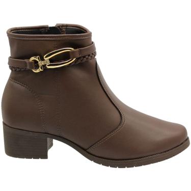 Imagem de Bota Cano Baixo Moleca Napa Trança Fivela Strass Feminina