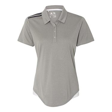 Imagem de Adidas Polo de ombro com 3 listras (A235), Medium Grey Heather, Small