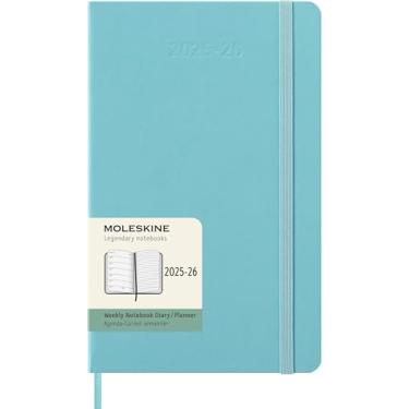 Imagem de Moleskine Classic 18 Month 2025-2026 Weekly Planner, Hard Cover, Large (5" x 8.25"), Aquamarine, 208 pages