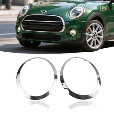 Imagem de ORIVIN Anel de acabamento de farol compatível com Mini Cooper R55 R56 R57 R58 R59 2007-2015 1 par de moldura de farol cromada