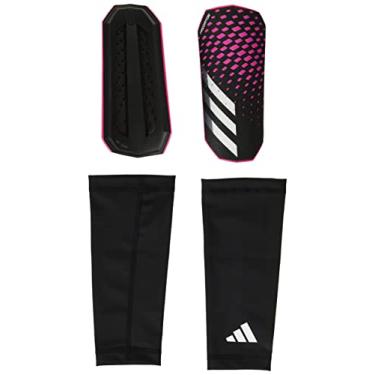 Imagem de adidas Caneleiras unissex para adultos Soft Ground League Predator, preto/branco/Team Shock Pink, PP