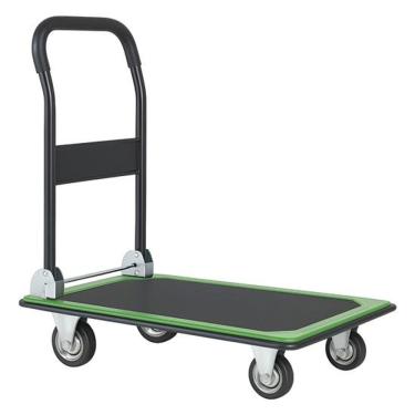 Imagem de Carrinho De Carga Dobravel Plataforma 150kg Aço Roda Maciça Verde