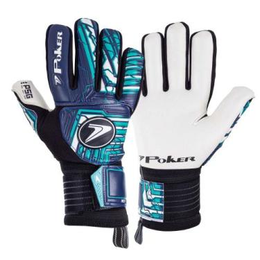 Imagem de Luva de Goleiro Profissional Poker Neo II, Az, Vda, Pt, 10