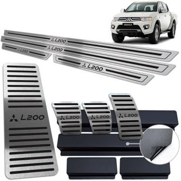 Imagem de Soleira Pedaleira Descanso L200 triton 2008/2017 Manual Preto BR