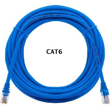 Imagem de Cabo Rede CAT 6 20m Com Rj45 Crimpado Azul Lan Utp 20 Metros