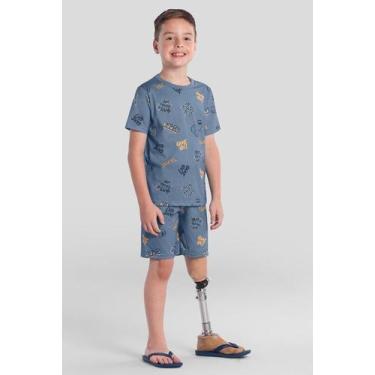 Imagem de Pijama infantil menino de games Brandili, 6, Azul