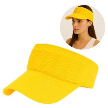 Imagem de Viseira Boné Feminino com Aba Longa Ajustável e Respirável Moda Praia 