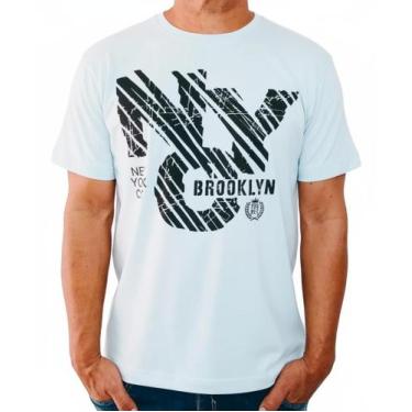 Imagem de camiseta masculina algodão estampada marca toqref, Branco, M