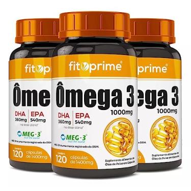 Imagem de Kit 3 Ômega 3 Óleo De Peixe 1000mg Com Selo Meg-3® 120 Cáps
