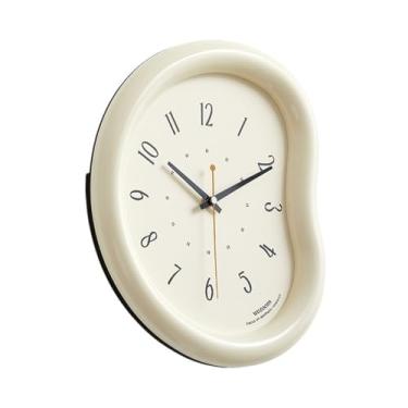 Imagem de Relógio de parede 26 * 30 cm Relógio de parede silencioso sem tique-taque operado por bateria rústico costeiro relógio decorativo para banheiro, cozinha, quarto, decoração de casa (branco)