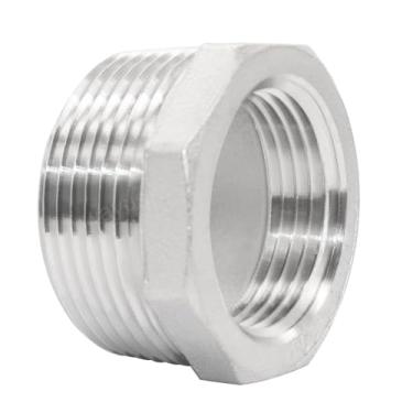 Imagem de Joywayus Aço inoxidável 1-1/10.2 cm NPT macho x 2.5 cm NPT fêmea bucha cabeça sextavada redutor encaixe de tubulação