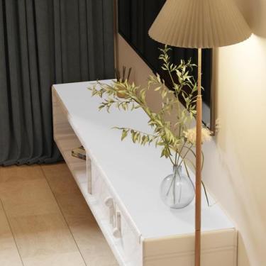 Imagem de Tapete de mesa Zinkooat Leather 1,8 mm de espessura 30x107 cm branco a