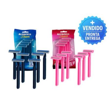 Imagem de Kit 12 barbeares com 6 aparelhos feminino + 6 aparelhos de barbear mas